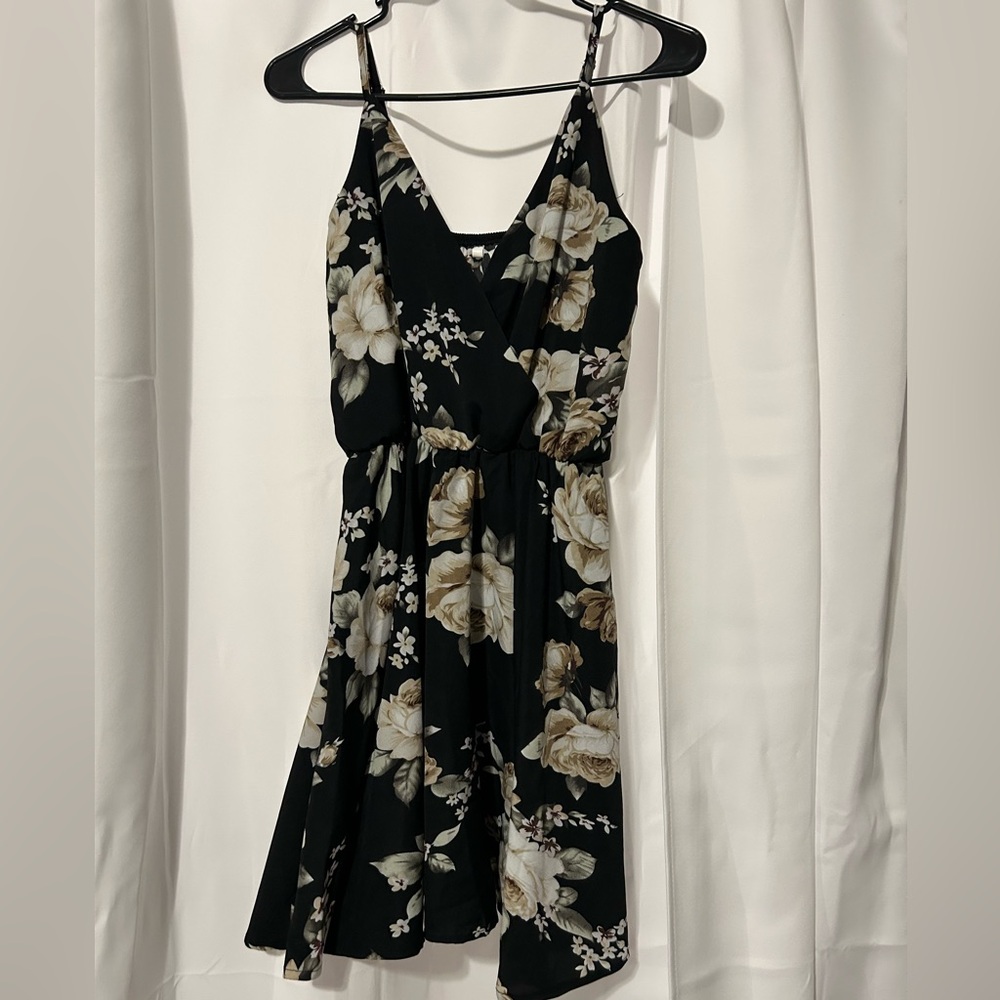 Floral Black Dress